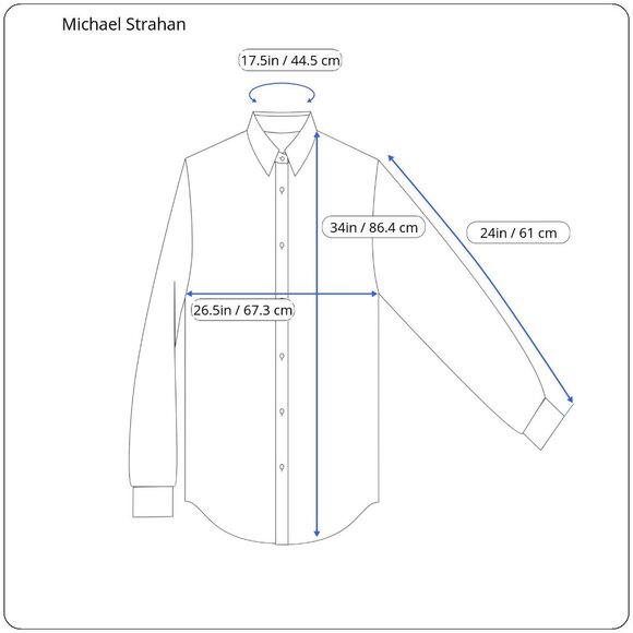 Michael Strahan Collection 17.5 34/35 Wrinkle Free Mech Stretch Dress Shirt - Picture 5 of 13